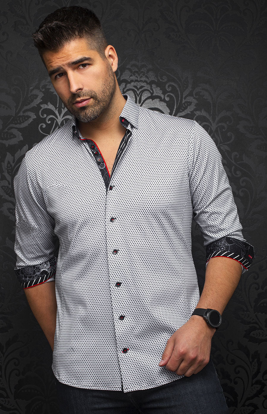 Chemise | BENDIGO, White / Black - AU NOIR