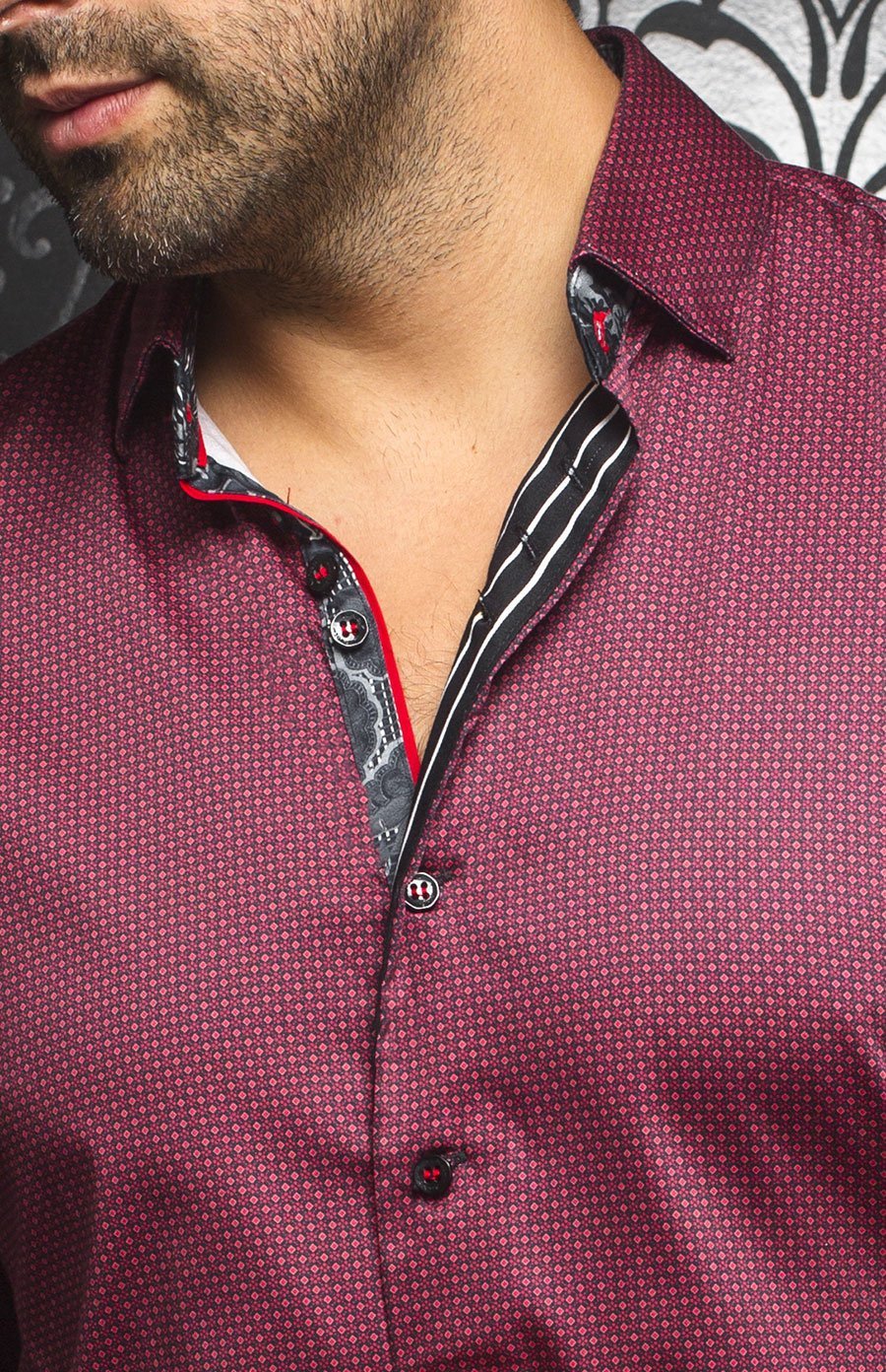 Chemise | DIAMANTE, Red - AU NOIR