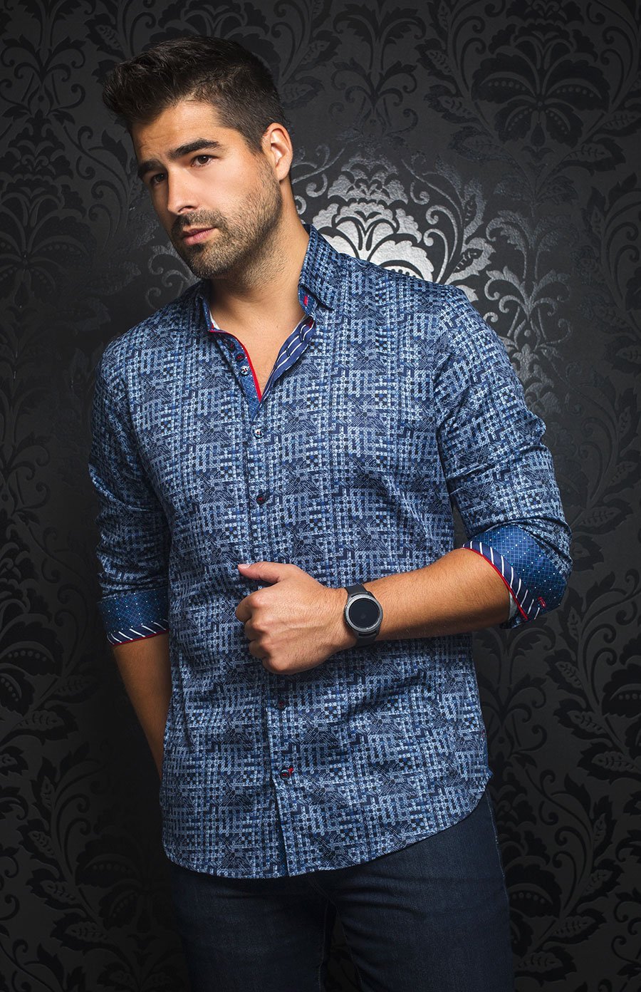 Chemise | HULL, Navy - AU NOIR