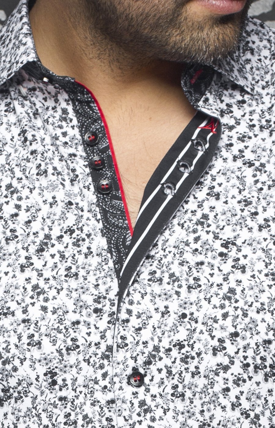 Chemise | Louis, White / Black - AU NOIR