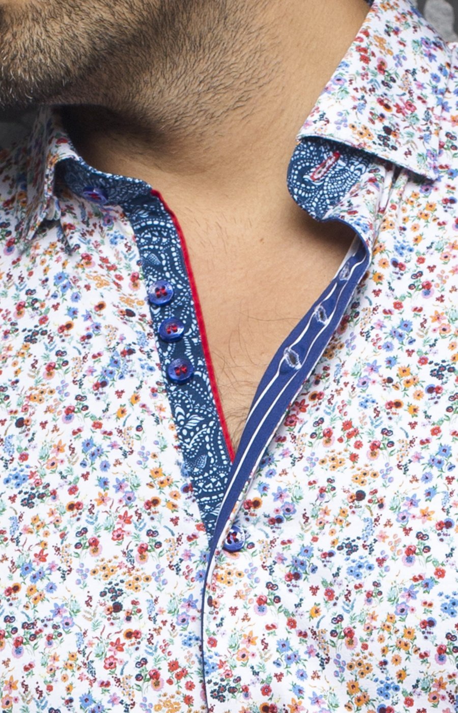 Chemise | Louis, White / Multi - AU NOIR