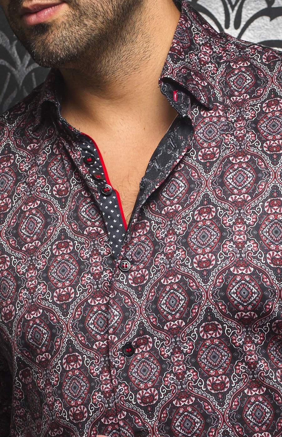 Chemise | MYSTIQUE, Red / Black - AU NOIR