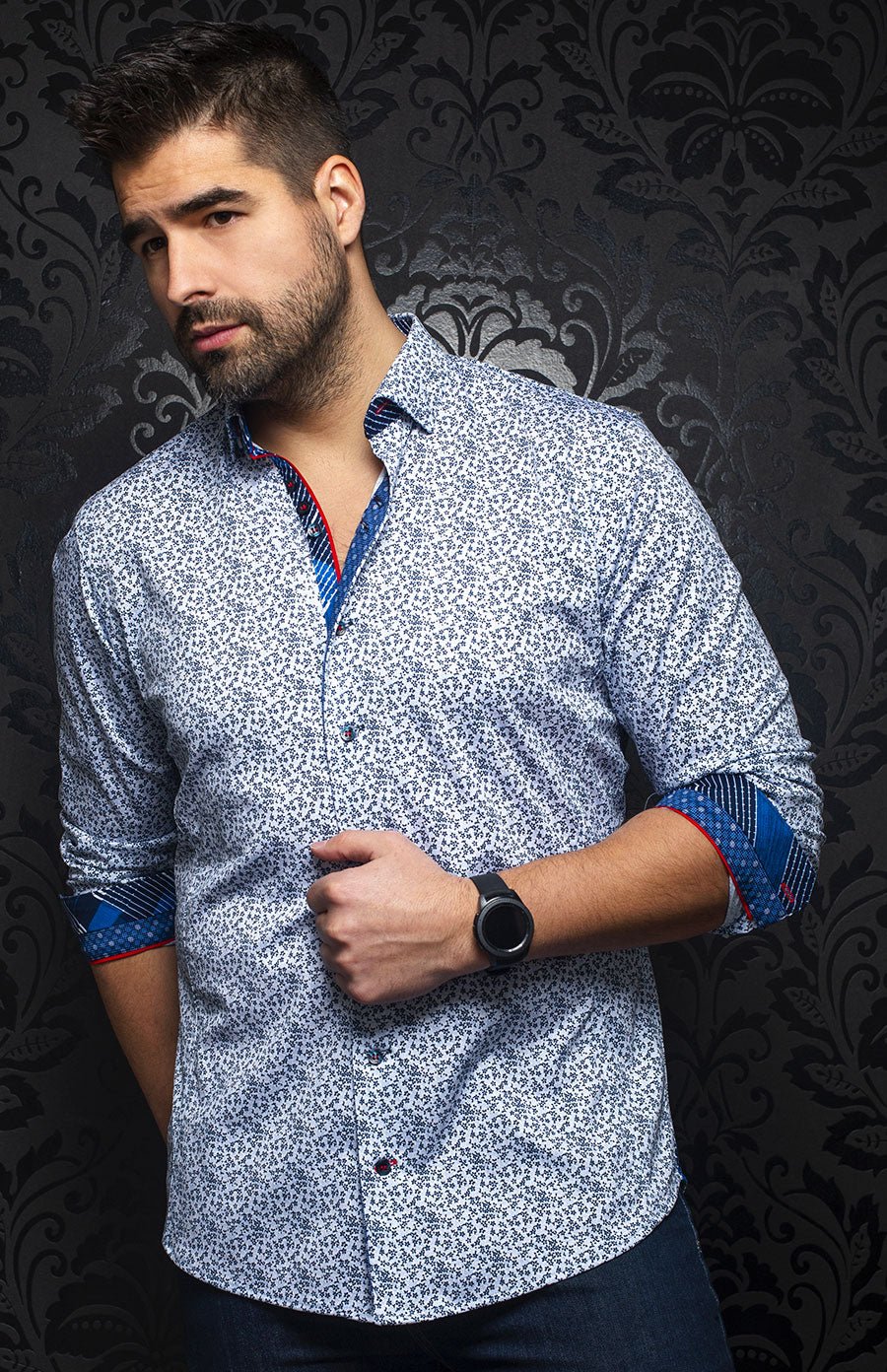 Chemise | PICCINI, White / Blue - AU NOIR