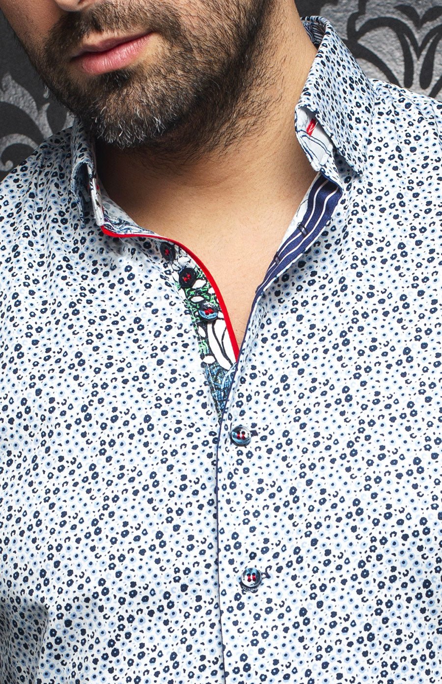 Chemise | RICHEMONT, White / Navy - AU NOIR