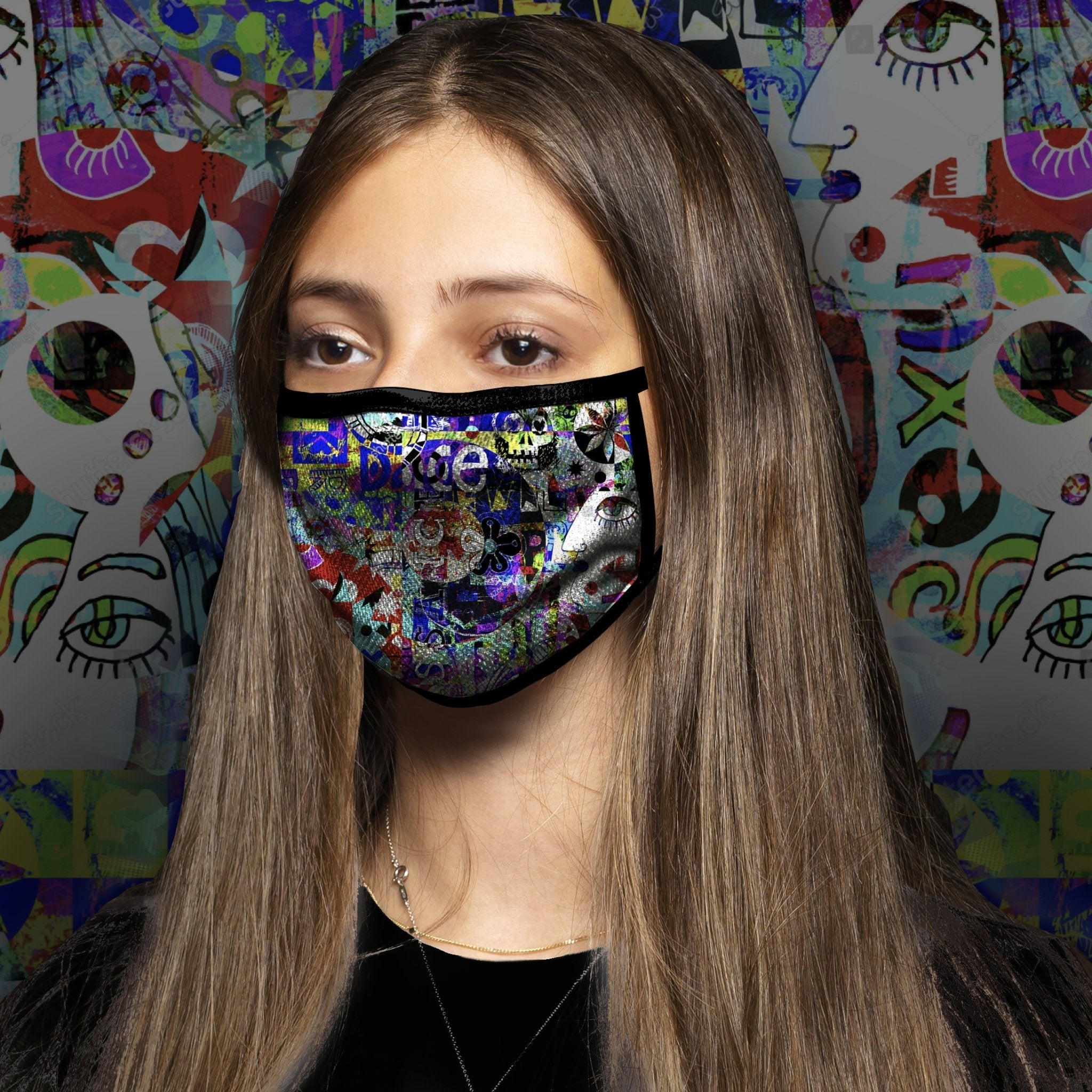 Masque ECO picasso multi - AU NOIR