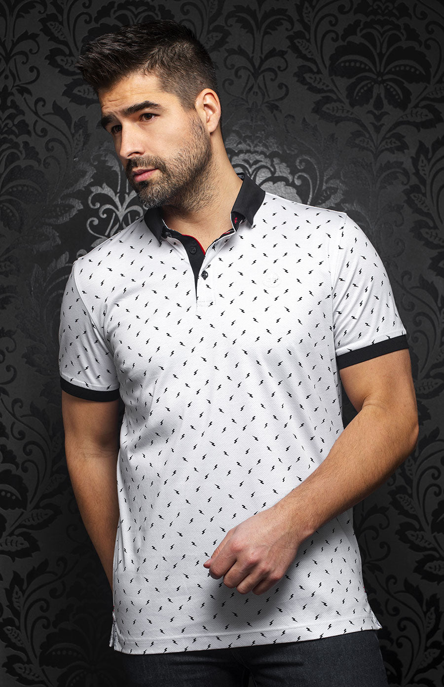 Polo | BYRON, White / Black - AU NOIR