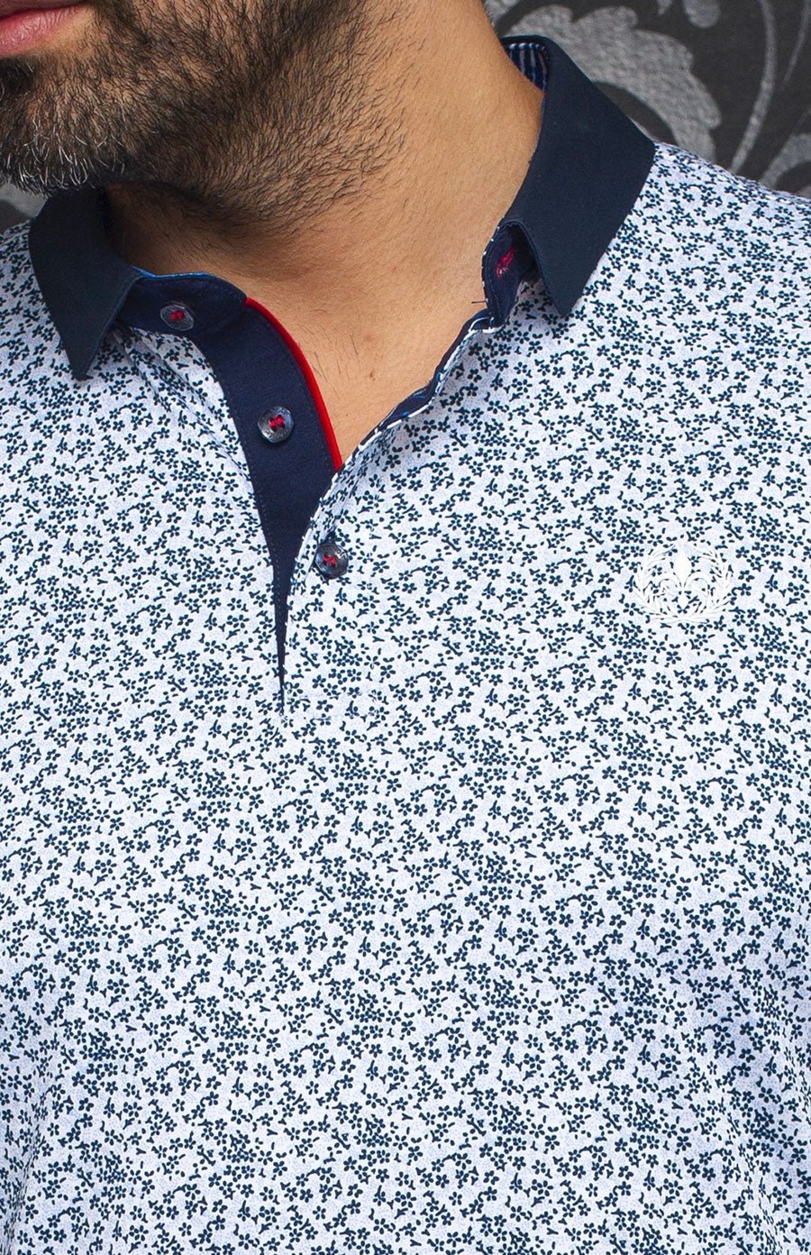 Polo | JALISCO, White / Blue - AU NOIR