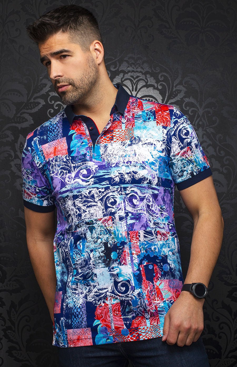 Polo | PADILLA, Turquoise/ NAvy - AU NOIR