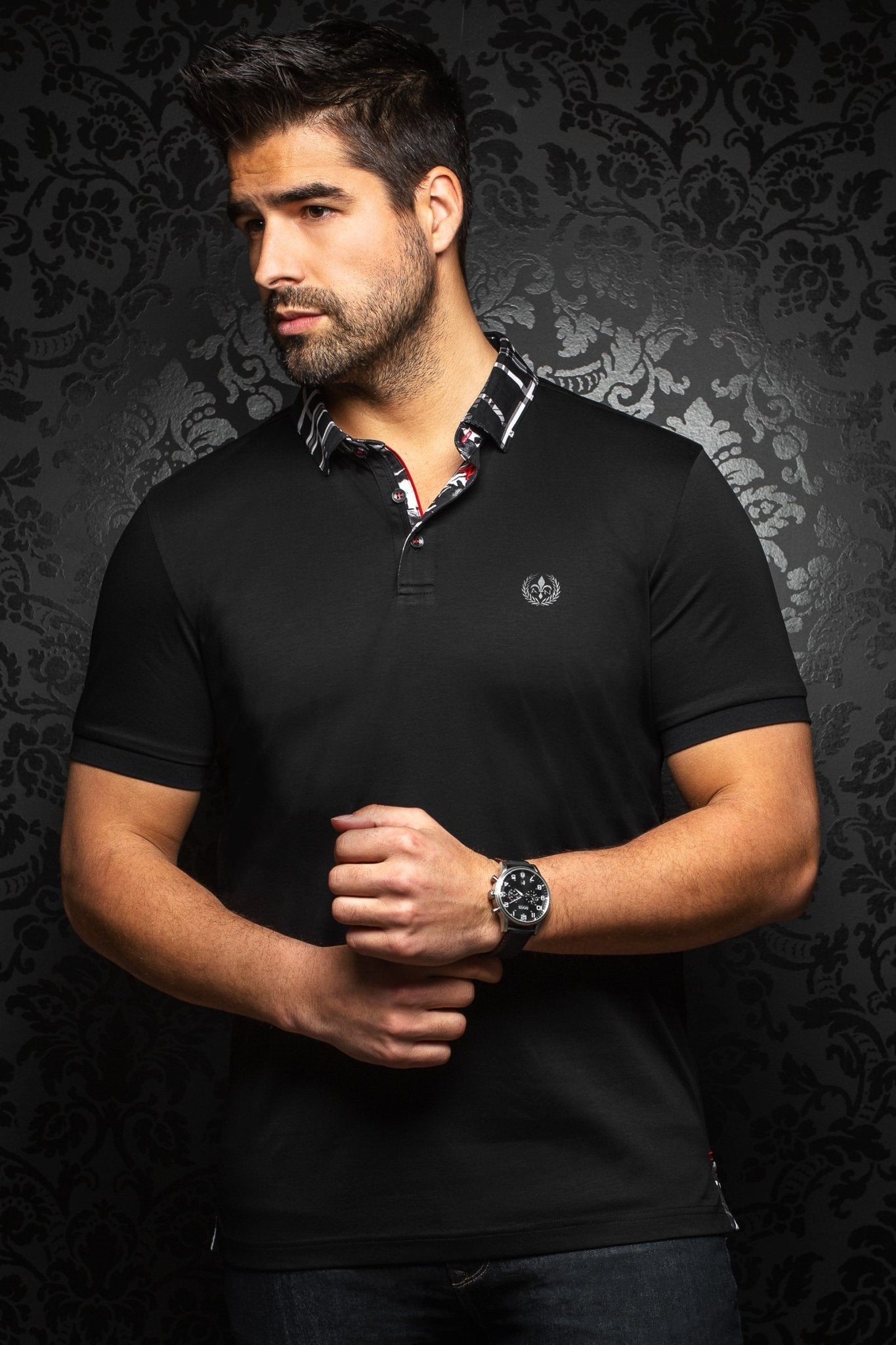 Short-Sleeve Polo | Gustav Black - AU NOIR