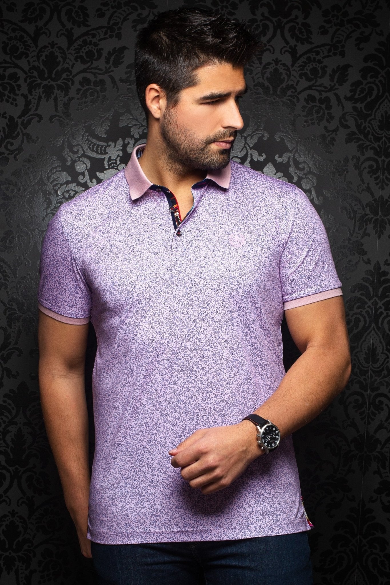 Short-Sleeve Polo | Mayfield Pink - AUNOIR
