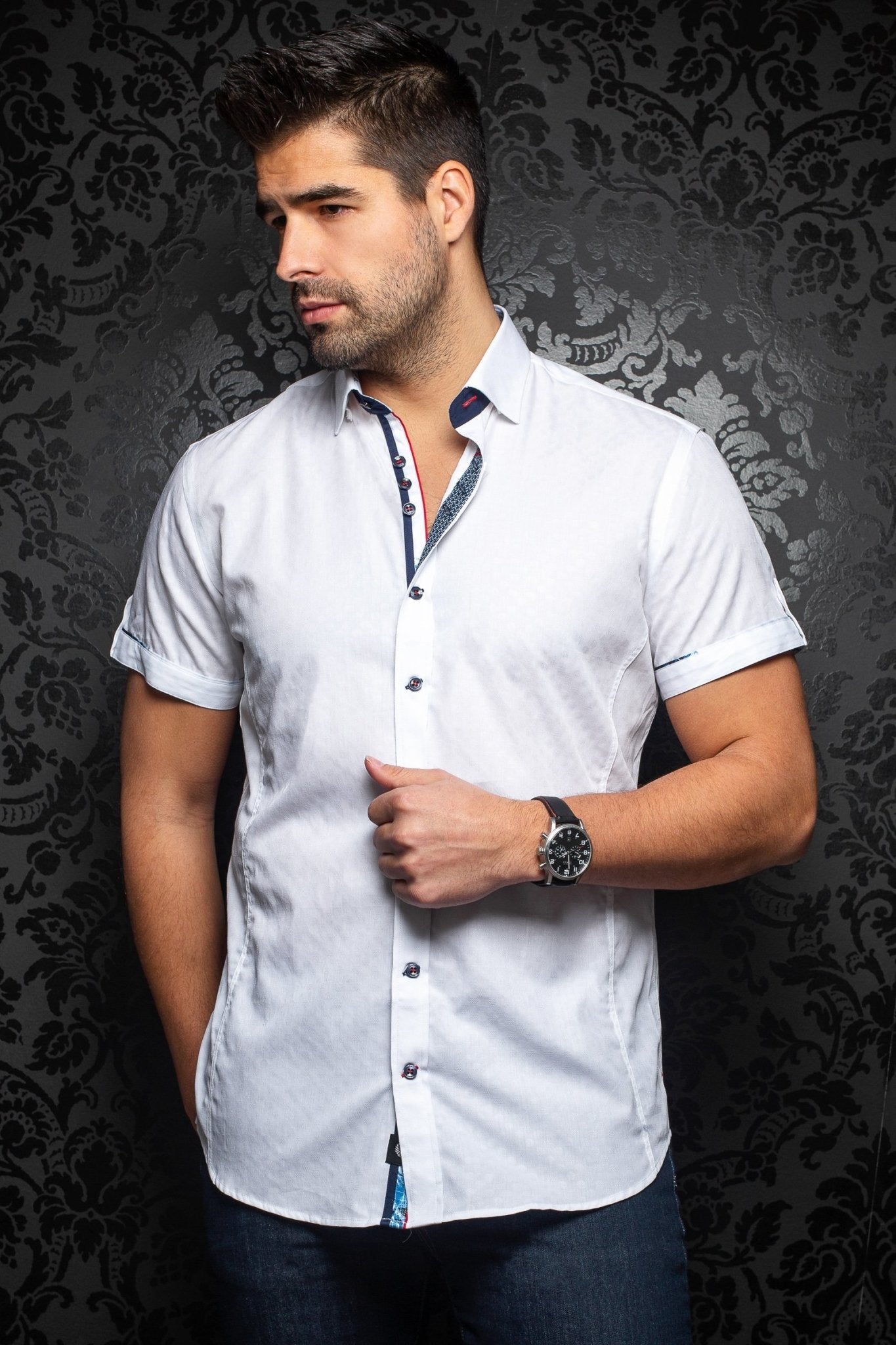 Short-Sleeve Shirt | Filo White - AUNOIR
