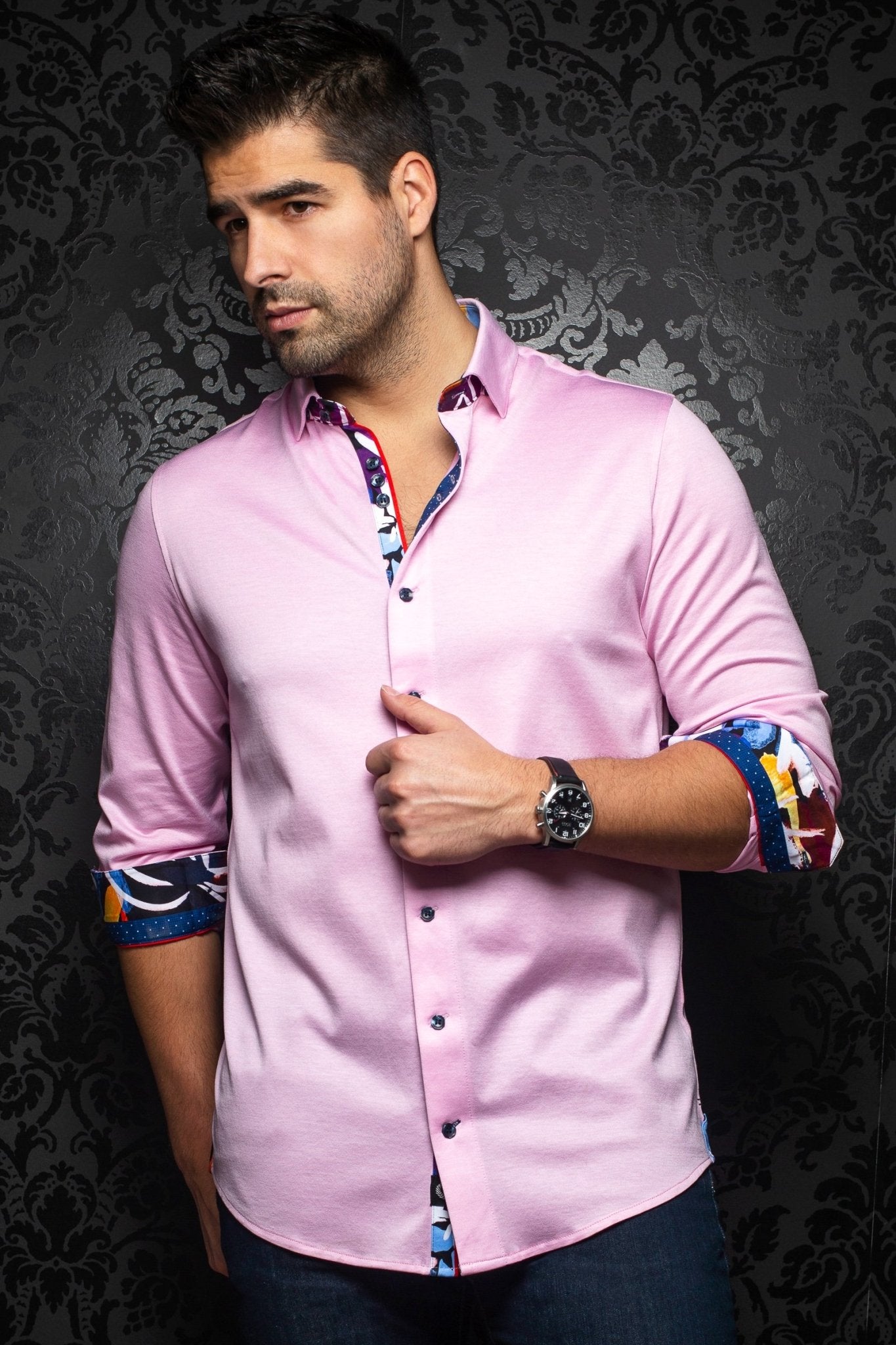 Stretch Shirt | Syracuse Pink - AUNOIR