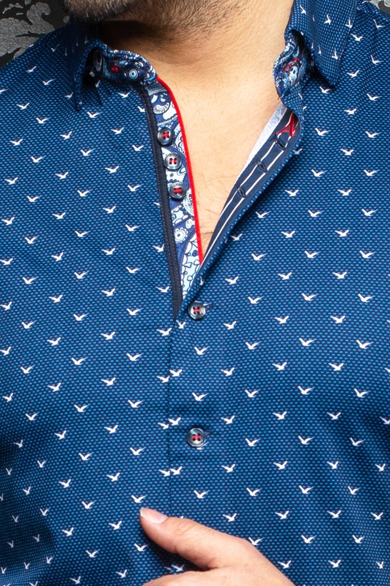 Stretch Short Sleeve Shirt | Naxos Navy - AUNOIR